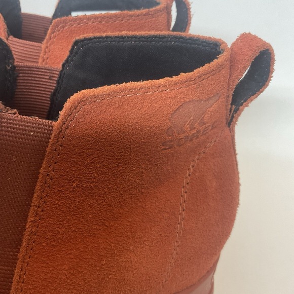 NWOT SOREL Evie Warp‎ Red  Suede Leather Hidden Wedge Ankle Boots 9/40 - Picture 7 of 9
